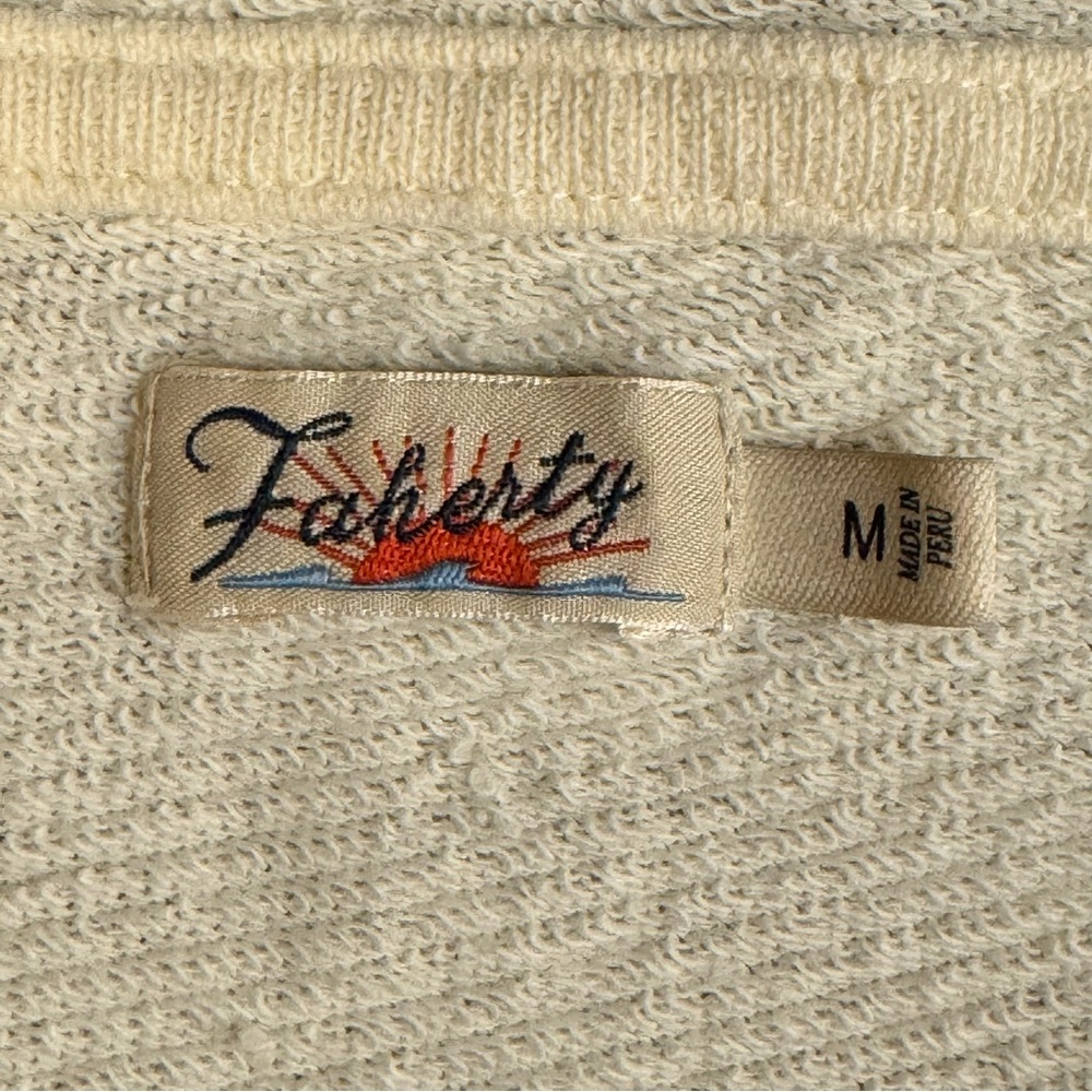 Faherty Womens Daybreak French Terry Hoodie 1/4 Snap Kangaroo Pocket Medium - Picture 9 of 16